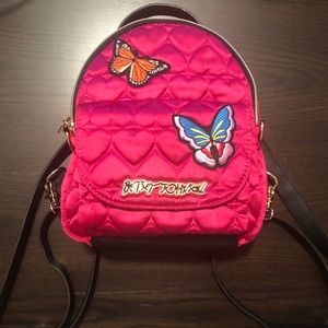 Betsey Johnson Satin Mini Backpack